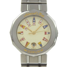 Corum Admiral's Cup Watch 39.610.20 V-50 Stainless Steel Quartz Analog Display White Dial Women's