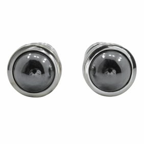 Tiffany & Co. Paloma Picasso Cufflinks, 925 Sterling Silver with Hematite, Men's
