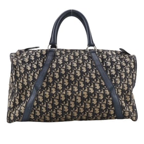 Christian Dior Trotter Boston Bag, Navy Blue Canvas, Women's