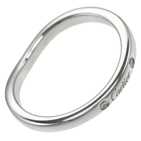 Cartier Ballerina Curve Ring, size 8, Pt950 Platinum with 3 Diamonds, approximately 2.89g
