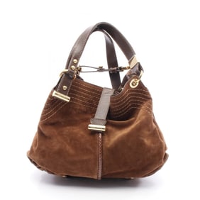 Jimmy Choo tote bag in brown suede and leather for women.