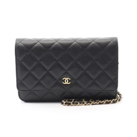 CHANEL Matelasse Shoulder Bag in Grained Calfskin Leather, Black, AP0250