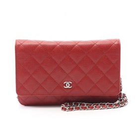 CHANEL Matelasse Shoulder Bag in Grained Calfskin Leather, Red, AP0250