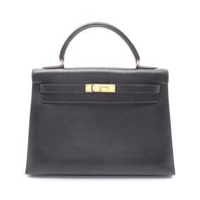 Hermes Kelly 32 handbag, Ardennes, women's, black