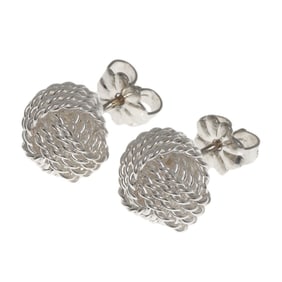 Tiffany Somerset mesh ball earrings in silver for women. TIFFANY & Co.