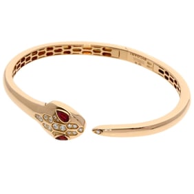 Bvlgari Serpenti Seduttori Rubellite and Diamond M Bracelet in 18K Pink Gold for Women