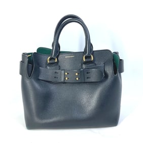 BURBERRY 4076733 Handbag Logo Belt Bag 2-Way Shoulder Leather Women's Black