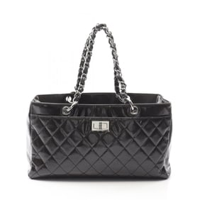 CHANEL 2.55 Tote Bag, Patent Leather, Women's, Black