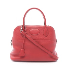 Hermes Hermès Bolide 31 handbag in Taurillon Clemence leather, red, for women.