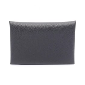 Hermes Hermès Calvi Coin Case Wallet in Calfskin Leather (Veau Epsom Leather) for Women Black