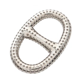 Hermes Hermès Chaine d'Ancre Perforated Scarf Ring, Metal, Women's, Silver