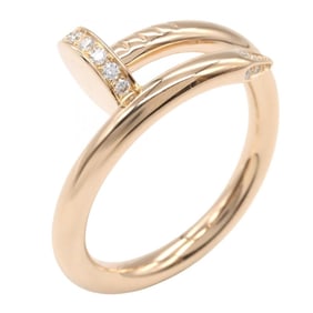 Cartier Juste un Clou Diamond Ring, 18K Pink Gold, Clear/Gold, Women's, B4094800