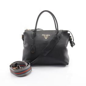 Prada VIT DAINO handbag, leather, women's, black, 1BA157