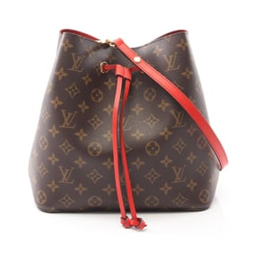 Louis Vuitton NeoNoe Shoulder Bag, PVC-Coated Canvas and Leather, Monogram, Women's, Brown/Red,