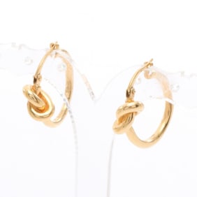 Celine Knot Small Hoop Earrings, Gold Plated, Women's, 46N556BRA.35OR