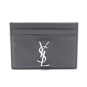 Yves Saint Laurent Saint Laurent Paris Cassandra Card Case, Leather, Black, for Men and Women,