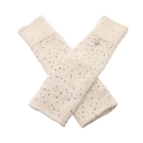CHANEL Coco Mark Arm Warmers, Wool and Alpaca, Women's, White/Multicolor, P57824