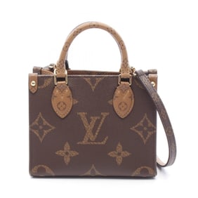 Louis Vuitton On the Go BB Handbag, PVC-Coated Canvas and Leather, Monogram Reverse, Women's, Brown,