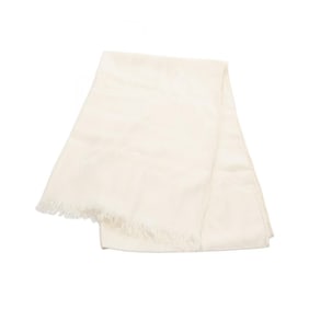 Hermes Hermès New Libris Scarf/Scarf, Silk, Cashmere, Women's, White