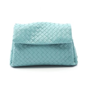 Bottega Veneta Intrecciato Leather Second Bag/Clutch Bag, Women's, Blue