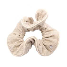 Hermes Hermès Claudia Plan Air Scrunchie, Cotton Toile H, Women's, Beige/White, H241029G, DETU