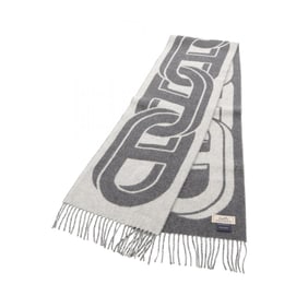 Hermes Hermès Maillon TGM Gris Cine Clair flannel scarf, cashmere, men's, gray