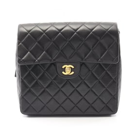 CHANEL Matelasse Backpack Bag in Lambskin Leather, Women's, Black