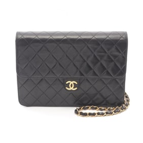 CHANEL Matelasse Shoulder Bag, Lambskin Leather, Women's, Black
