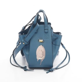 LOEWE Hammock Drawstring Bag, Mini, Studio Ghibli Handbag, Leather, Women's, Green, A538V07X13