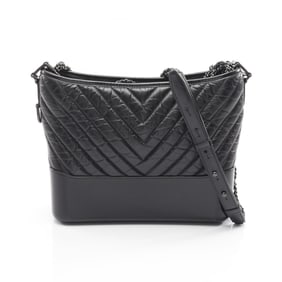 CHANEL Gabrielle de Chanel Large Hobo Shoulder Bag in Calfskin Leather, Black, Women's, A93824