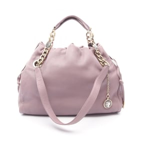 BVLGARI handbag, leather, women's, purple