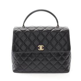 CHANEL Matelasse Handbag, Lambskin Leather, Women's, Black