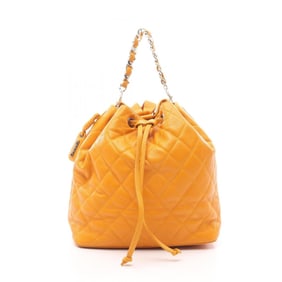 CHANEL Matelasse Backpack Bag in Calfskin Leather, Women's, Orange
