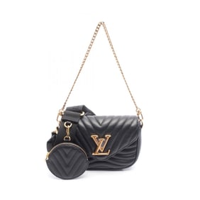 Louis Vuitton Multi Pochette New Wave Shoulder Bag, Leather, Women's, Black, M56461