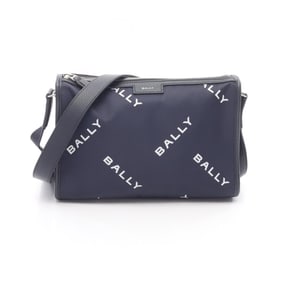 Bally shoulder bag, nylon and leather, women's, navy