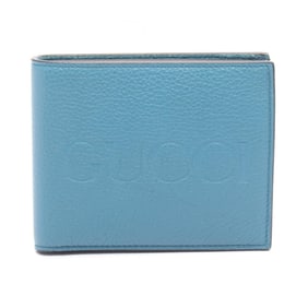Gucci Men's Leather Bi-fold Wallet, Blue, 658681