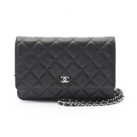CHANEL Matelasse Shoulder Bag in Grained Calfskin Leather, Black, AP0250