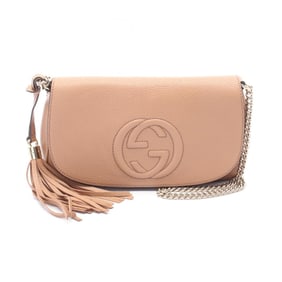 Gucci Soho Interlocking G Shoulder Bag, Leather, Women's, Brown, 536224