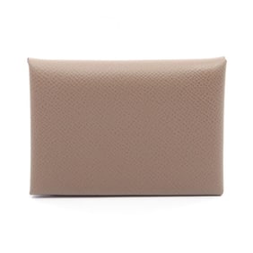 Hermes Hermès Calvi Duo Coin Case Wallet in Calfskin Leather (Veau Epsom Leather) for Women, Brown