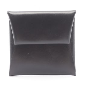 Hermes Hermès Bastia coin case wallet in calfskin box calf leather, black