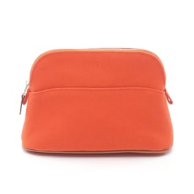 Hermes Hermès Bolide Pouch 20 Bag Canvas Leather Women's Orange/Brown/Orange