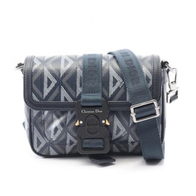 Christian Dior Dior HIT THE ROAD CD Diamond Shoulder Bag, PVC-Coated Canvas and Leather, Men's, Navy