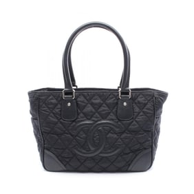 CHANEL Paris-New York Line Tote Bag, Nylon and Leather, Women's, Black, A33100