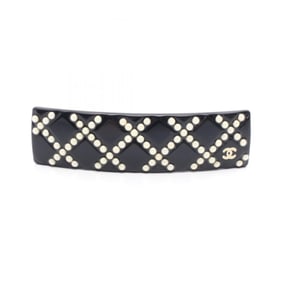 CHANEL Coco Mark Barrette Accessory, Plastic, Women's, Black/White
