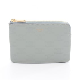 Celine Triomphe coin purse, leather wallet, women's, blue