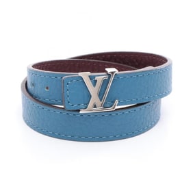 Louis Vuitton LV Bracelet, Leather, Women's, Blue/Burgundy, M6015E