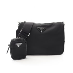 Prada Re-Nylon Shoulder Bag in Saffiano Leather and Nylon, Black, Men's Women's, 2VH113