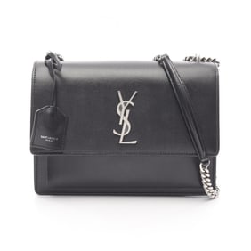 Yves Saint Laurent Sunset Shoulder Bag, Leather, Women's, Black