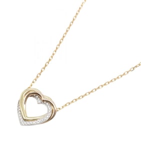 Cartier Trinity Heart Diamond Necklace, available in 18K yellow gold, white or pink gold. Available