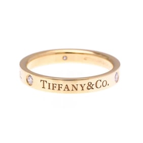 Tiffany Flat Band Ring With 3 Diamonds Pink Gold (18K) Fashion Diamond Band Ring Pink Gold